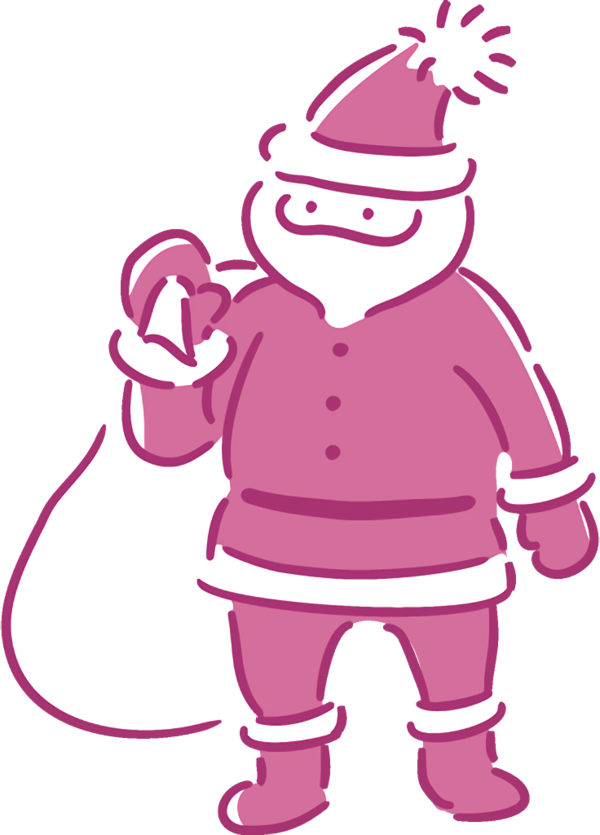 Transparent christmas Pink Cartoon Santa claus for santa for Christmas