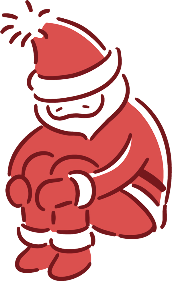 Transparent christmas Red Cartoon Sticker for santa for Christmas