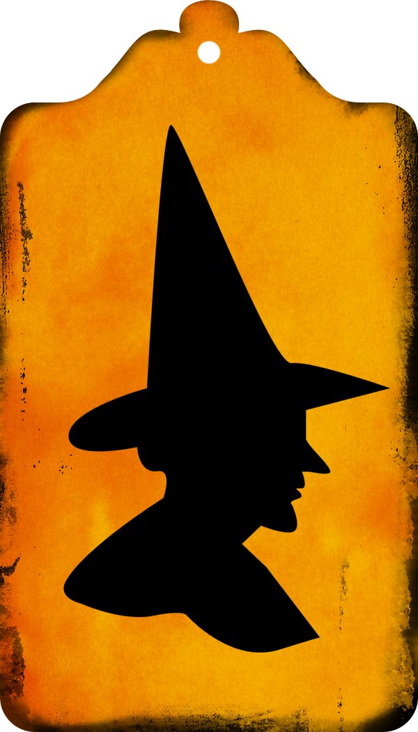 Transparent Halloween Witchcraft Witch Hat Silhouette Yellow for Halloween