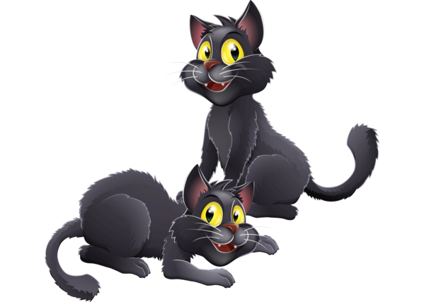 Transparent Witchcraft Cartoon Halloween Whiskers Cat for Halloween