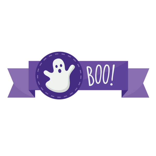 Transparent Halloween Ribbon Icon Design Square Area for Halloween