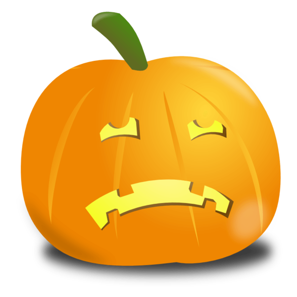 Transparent Pumpkin Sad Drawing Calabaza for Halloween