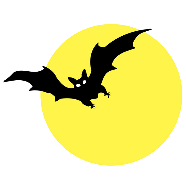 Transparent Moon Halloween Candy Corn Bat Silhouette for Halloween