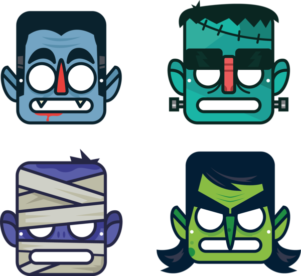 Transparent Frankenstein Halloween Mask Headgear Line for Halloween