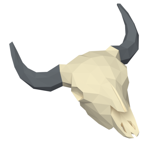 Transparent Low Poly Skull Paper Jaw for Halloween