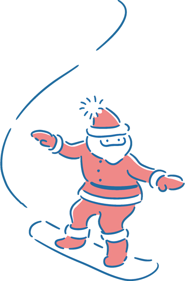 Transparent christmas Cartoon Line Pleased for santa for Christmas