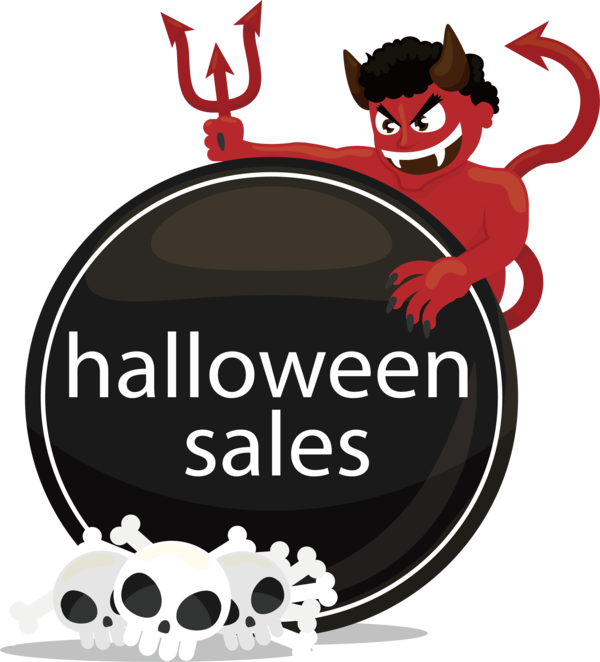 Transparent Devil Halloween Demon Recreation Label for Halloween
