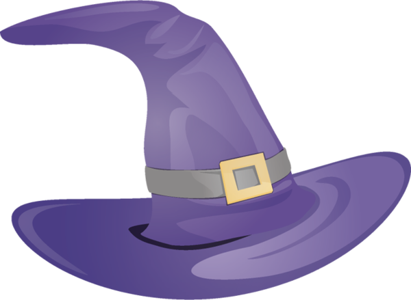 Transparent Hat Bonnet Witch Purple Violet for Halloween