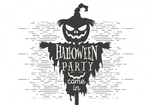 Transparent Halloween Scarecrow Poster Logo Text for Halloween