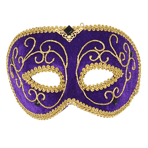 Transparent Mask Masque Masquerade Ball Purple for Halloween