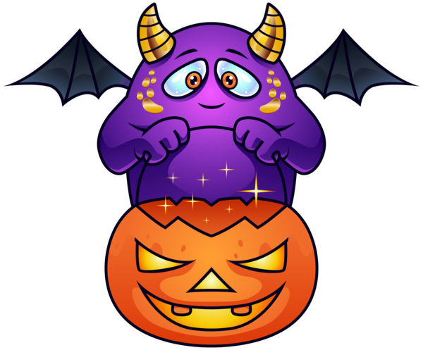 Transparent Halloween Monster Jack O Lantern Purple for Halloween