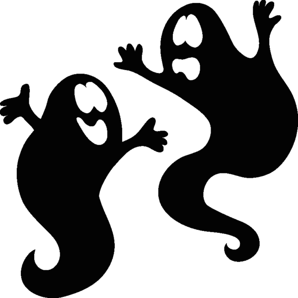 Transparent Silhouette Paper Ghost Black And White for Halloween