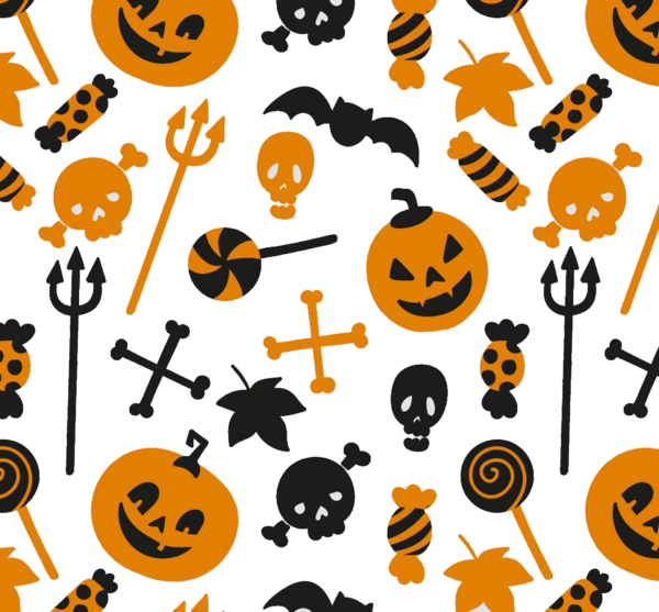 Transparent Halloween Orange Color Text Smiley for Halloween