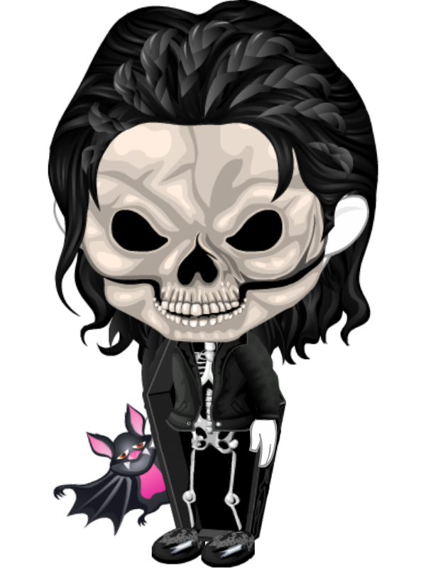 Transparent Yoworld Skull Cartoon Bone for Halloween