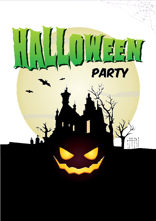 Transparent Halloween Party Poster Text for Halloween