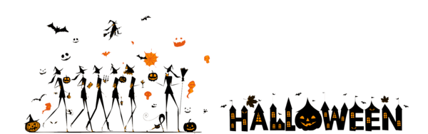 Transparent Halloween Silhouette Poster Games Area for Halloween