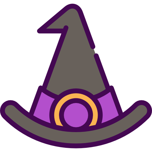 Transparent Bonfire Halloween Witch Hat Purple for Halloween