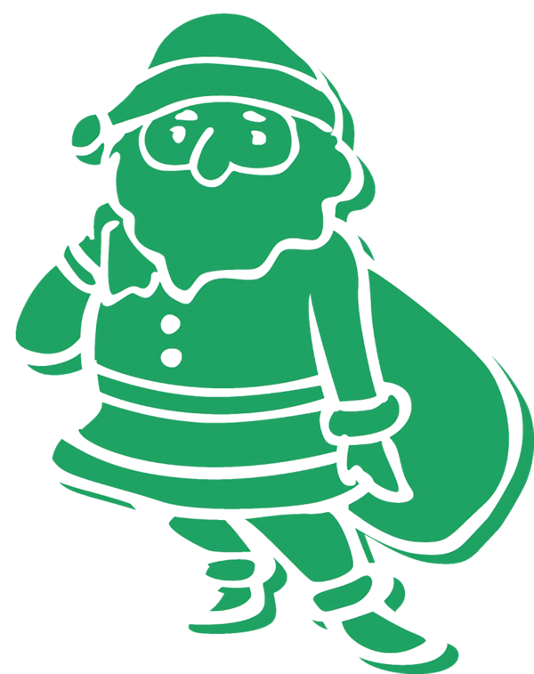 Transparent christmas Green Line art Christmas for santa for Christmas
