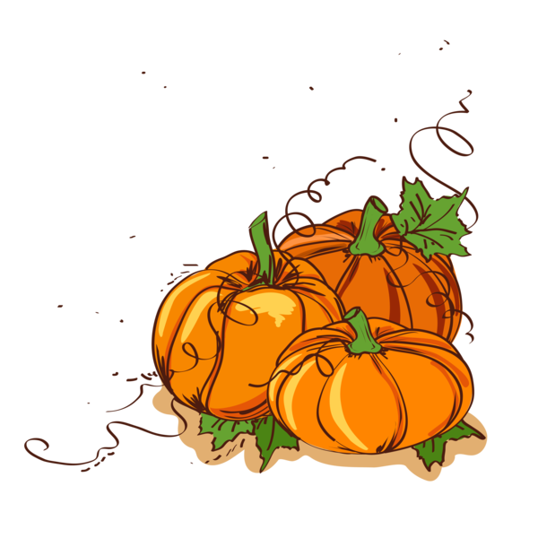 Transparent Watercolor Thanksgiving Pumpkins for Thanksgiving