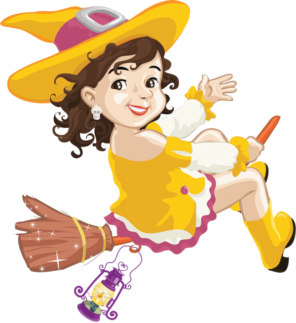 Transparent Witchcraft Witch Drawing Food Yellow for Halloween
