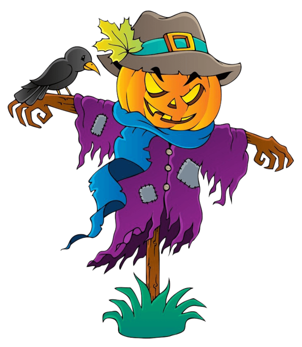 Transparent Scarecrow Royaltyfree Halloween Cartoon Fictional Character for Halloween