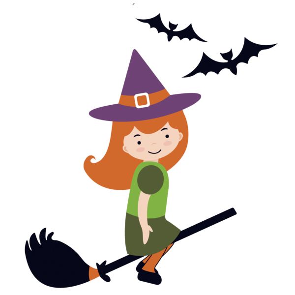 Transparent Witchcraft Witch Halloween Cartoon Broom for Halloween