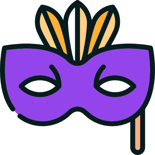 Transparent Mask Halloween Masquerade Ball Purple Violet for Halloween