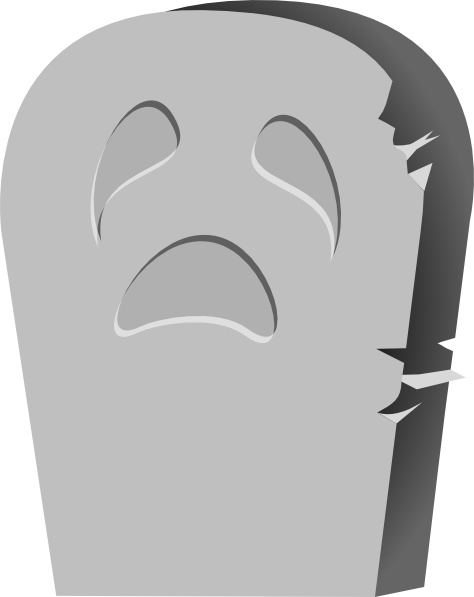 Transparent Headstone Drawing Death Head Jaw for Halloween