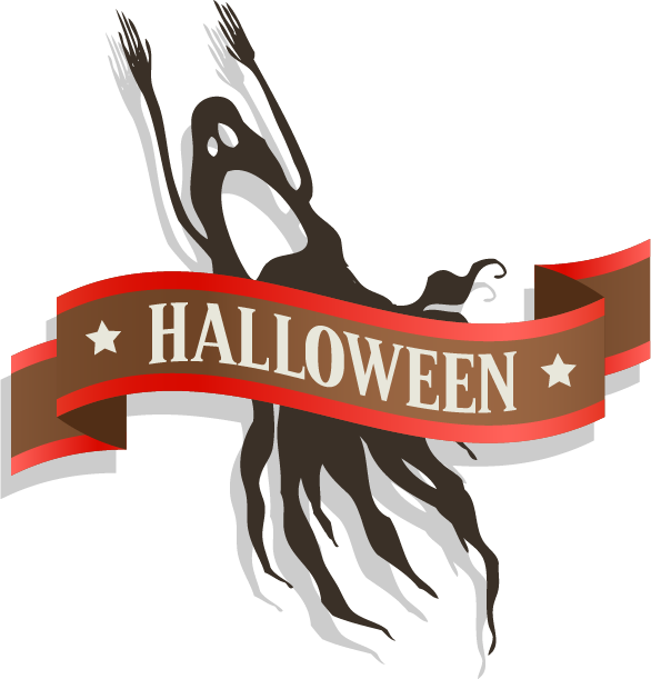 Transparent Ghostface Ghost Halloween Text Label for Halloween