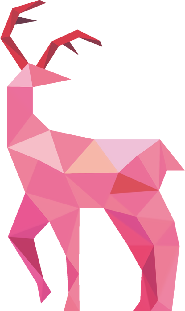 Transparent christmas Antelope Pink Deer for reindeer for Christmas