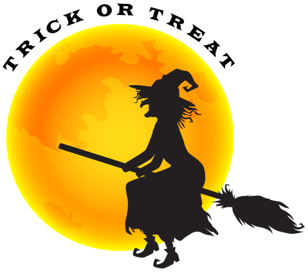 Transparent Witchcraft Halloween Silhouette Yellow for Halloween