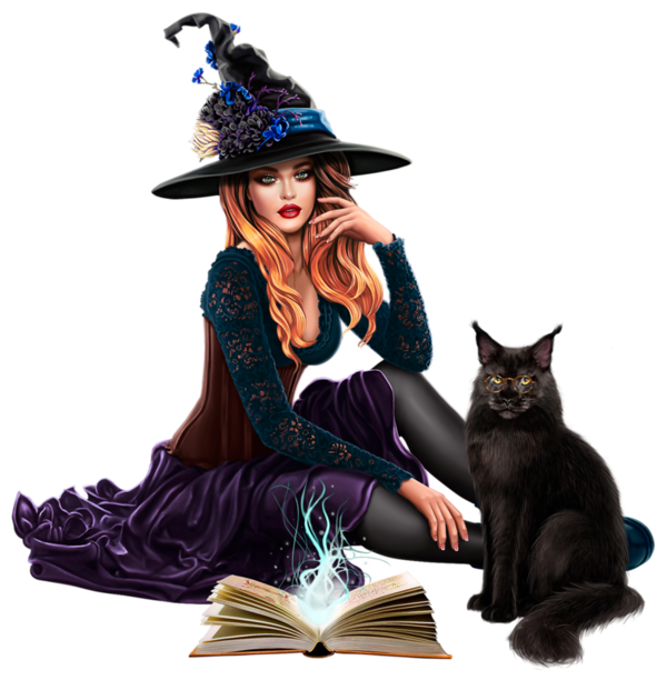 Transparent Witch Witchcraft Halloween Cat Headgear for Halloween