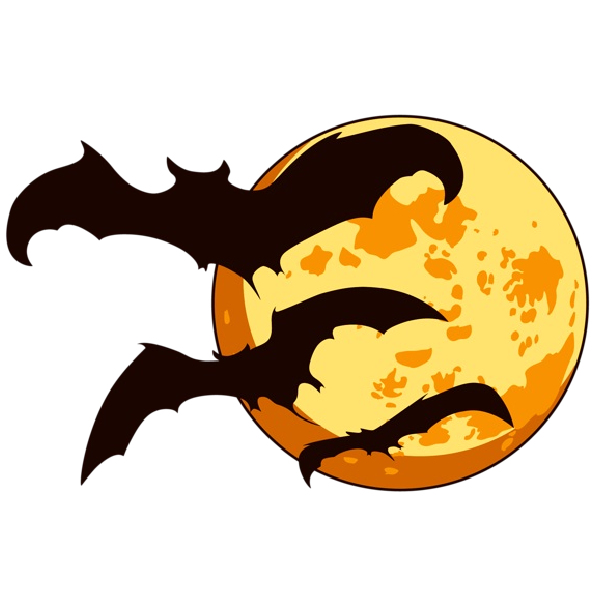 Transparent Halloween Trickortreating Holiday Orange Bat for Halloween