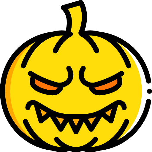 Transparent Jackolantern Pumpkin Smiley Yellow for Halloween