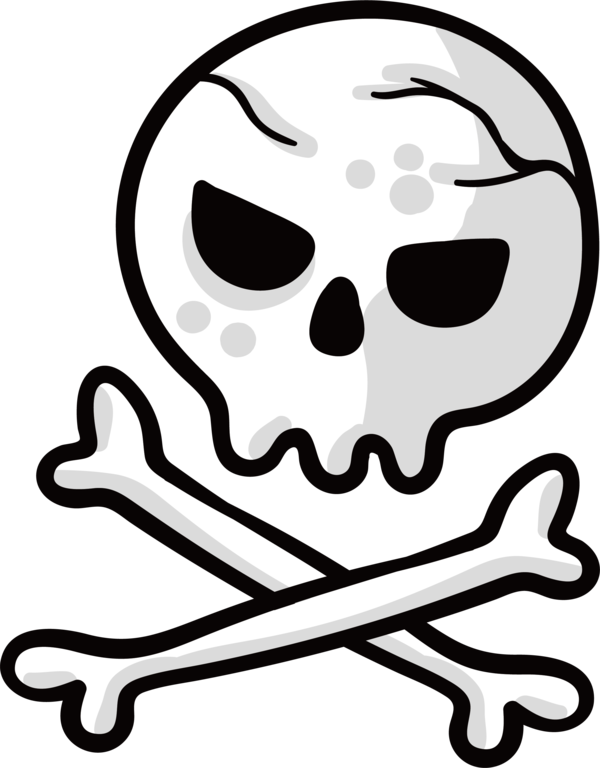 Transparent Skeleton Cartoon Bone Face Black And White for Halloween