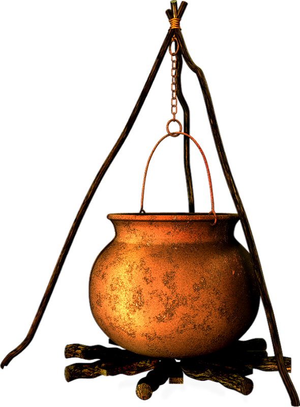 Transparent Cauldron Marmite Witch Lighting Light Fixture for Halloween