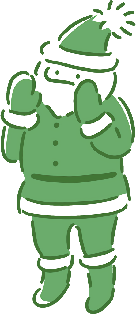 Transparent christmas Green Cartoon for santa for Christmas