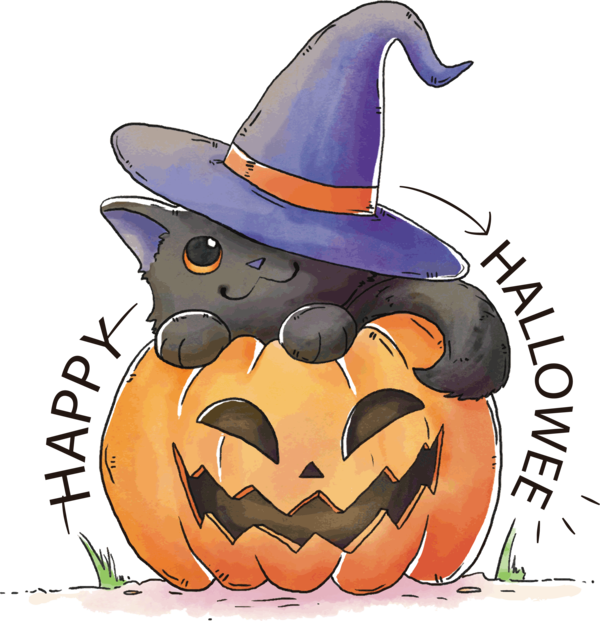 Transparent Calendar Time October Halloween Cat for Halloween