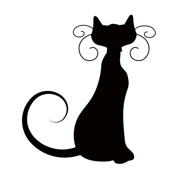 Transparent Kitten Ragdoll Birman Black Cat Silhouette for Halloween