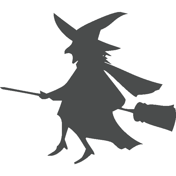 Transparent Halloween Witchcraft Witch Black Silhouette for Halloween