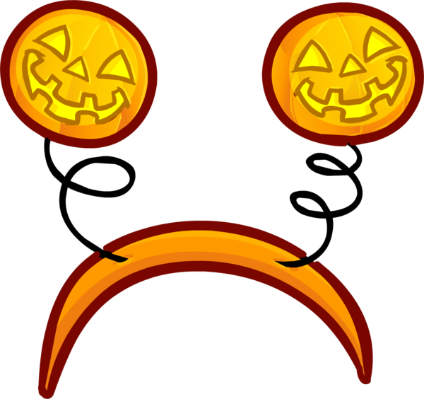 Transparent Club Penguin Pumpkin Penguin Emoticon Text for Halloween