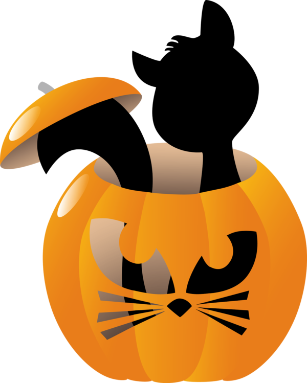 Transparent Cat Halloween Jackolantern Pumpkin for Halloween