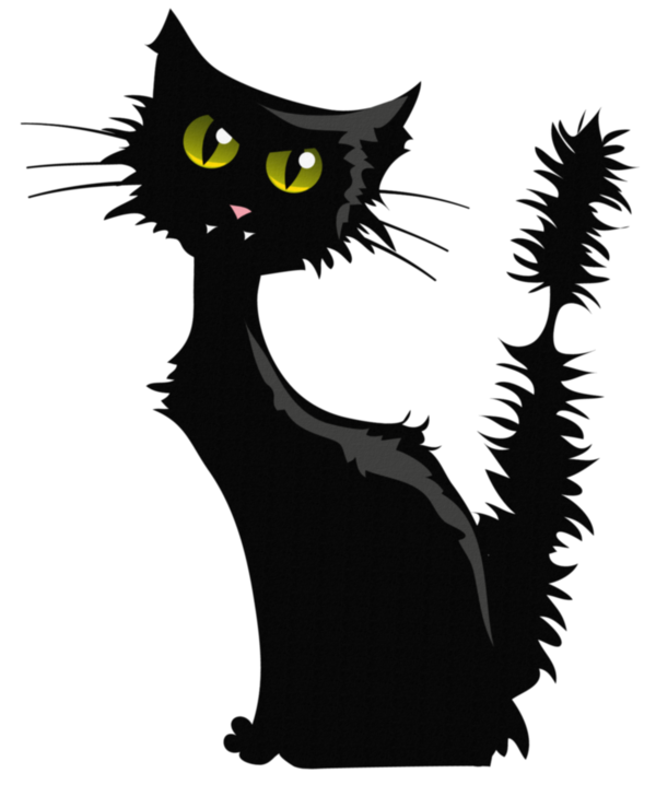 Transparent Cat Black Cat Kitten Silhouette Paw for Halloween