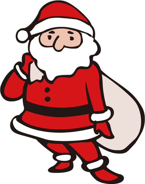 Transparent christmas Cartoon Santa claus Line for santa for Christmas