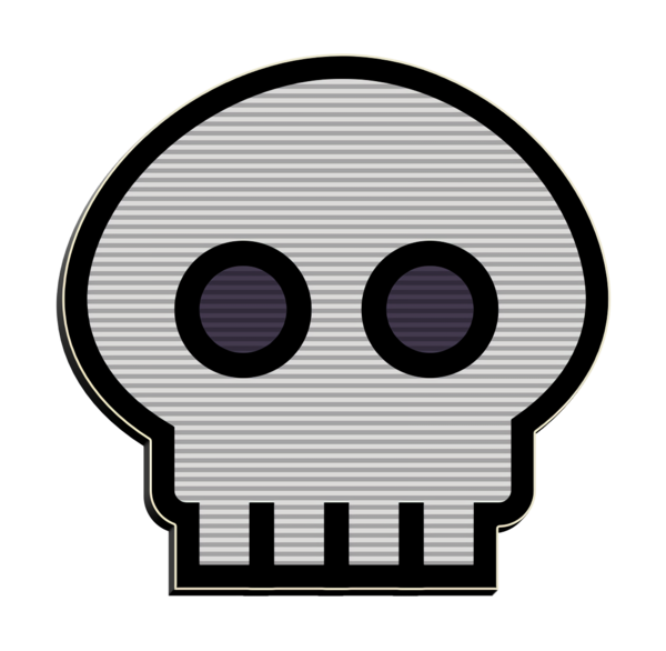 Transparent Skull Evil Emoji Head Symbol for Halloween