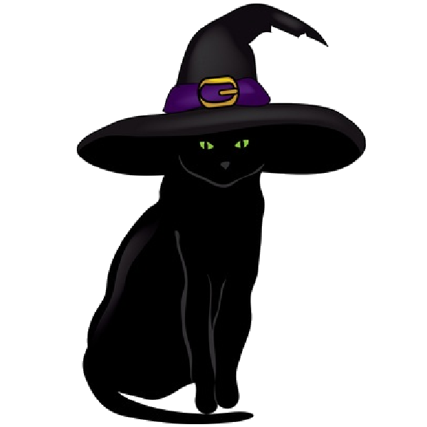 Transparent Cat Kitten Black Cat Black Purple for Halloween