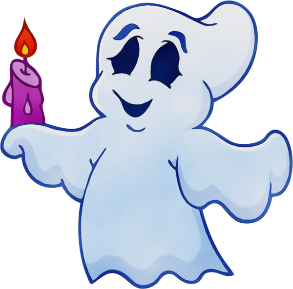 Transparent Ghost Drawing Halloween Cartoon Line Art for Halloween