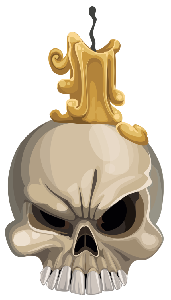 Transparent Skull with candle for Halloween Party for Halloween