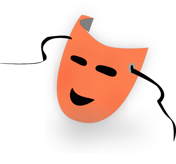 Transparent Mask Halloween Costume Theatre Face Orange for Halloween
