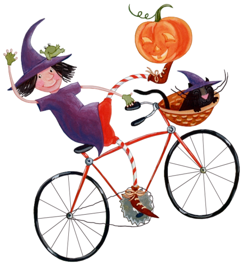 Transparent Halloween Witch 31 October Bicycle Road Bicycle for Halloween